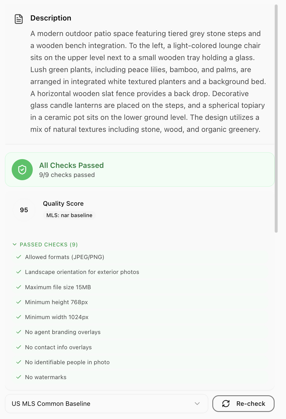 Real-estate image with extracted compliance fields